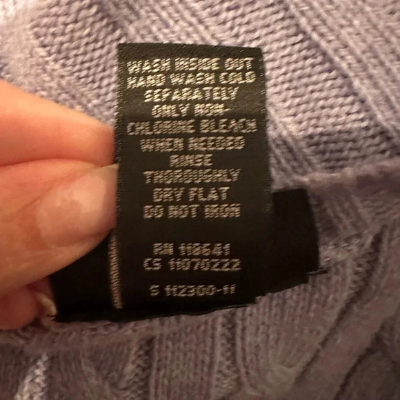 Lane Bryant Ribbed Periwinkle Cable Knit Sweater Angora Rabbit Hair Size 14/16 - Picture 5 of 6